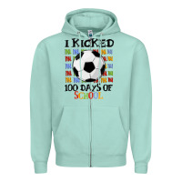 Seafoam i kicked 100 days of school Zipper Hoodie - MaliasSmallBusiness