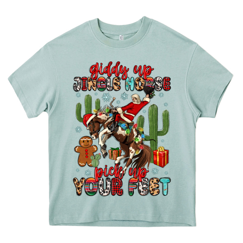 Giddy Up Jingle Horse Pick Up Your Feet Heavy Core Tee by MaliasSmallBusiness | Teevron