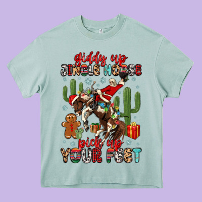 Giddy Up Jingle Horse Pick Up Your Feet Heavy Core Tee Designed By Maliassmallbusiness