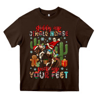 Chocolate Brown giddy up jingle horse pick up your feet Heavy Core Tee - MaliasSmallBusiness