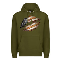 Army Green Vintage American Flag With Leopard Pattern Premium Hoodie - Bettercallsaul