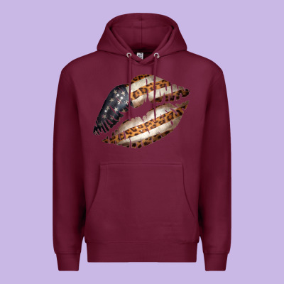 Vintage American Flag With Leopard Pattern Premium Hoodie Designed By Bettercallsaul