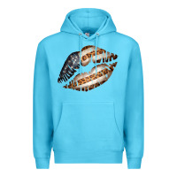 Ocean Blue Vintage American Flag With Leopard Pattern Premium Hoodie - Bettercallsaul