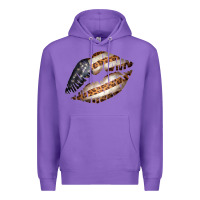 Purple Vintage American Flag With Leopard Pattern Premium Hoodie - Bettercallsaul