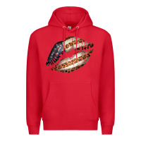 Red Vintage American Flag With Leopard Pattern Premium Hoodie - Bettercallsaul