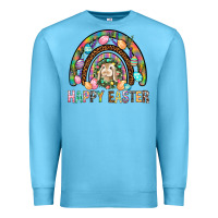 Ocean Blue Happy Easter Rainbow Premium Sweatshirt - BundleAndBundleShop