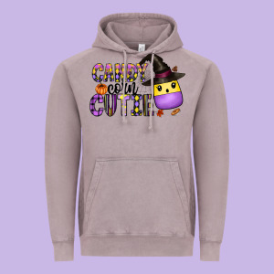 Candy Corn Cutie Vintage Hoodie Designed By Cowhidedigitalart