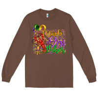 Chestnut mardi gras vibes crawfish mask and fleur de lis Long Sleeve Tee - Artiststas
