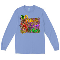 Colony Blue mardi gras vibes crawfish mask and fleur de lis Long Sleeve Tee - Artiststas