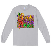 Moon Dust mardi gras vibes crawfish mask and fleur de lis Long Sleeve Tee - Artiststas