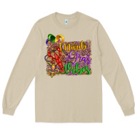 Mushroom mardi gras vibes crawfish mask and fleur de lis Long Sleeve Tee - Artiststas