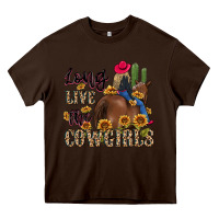 Chocolate Brown long live the cowgirls Heavy Core Tee - MaliasSmallBusiness