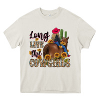 Cream long live the cowgirls Heavy Core Tee - MaliasSmallBusiness
