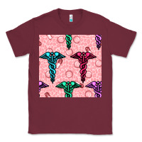 Burgundy Medicine Seamless Pattern Classic Tee - BundleAndBundleShop