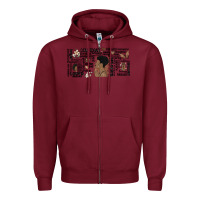 Burgundy black woman confident Zipper Hoodie - MaliasSmallBusiness