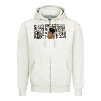 Oatmeal Heather black woman confident Zipper Hoodie - MaliasSmallBusiness