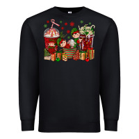 Black Elf Coffee Cups Christmas Premium Sweatshirt - BundleAndBundleShop