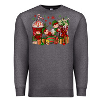 Charcoal Heather Elf Coffee Cups Christmas Premium Sweatshirt - BundleAndBundleShop