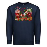 Navy Elf Coffee Cups Christmas Premium Sweatshirt - BundleAndBundleShop