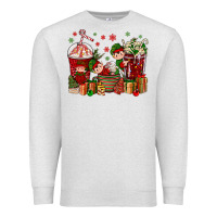 Oatmeal Heather Elf Coffee Cups Christmas Premium Sweatshirt - BundleAndBundleShop