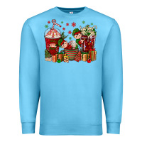 Ocean Blue Elf Coffee Cups Christmas Premium Sweatshirt - BundleAndBundleShop