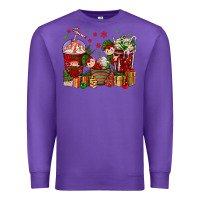 Purple Elf Coffee Cups Christmas Premium Sweatshirt - BundleAndBundleShop