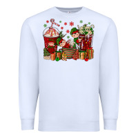 White Elf Coffee Cups Christmas Premium Sweatshirt - BundleAndBundleShop