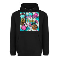 Gym Hair Don't Care Clasp And Water Bottle With Glitter Seamless Patte Heavyweight Hoodie | Teevron