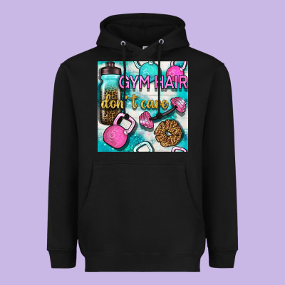 Gym Hair Don't Care Clasp And Water Bottle With Glitter Seamless Patte Heavyweight Hoodie Designed By Bundleandbundleshop
