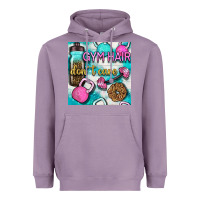 Lavender gym hair don't care clasp and water bottle with glitter seamless patte Heavyweight Hoodie - BundleAndBundleShop