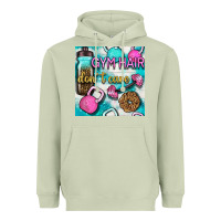 Matcha gym hair don't care clasp and water bottle with glitter seamless patte Heavyweight Hoodie - BundleAndBundleShop