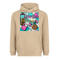 Mushroom gym hair don't care clasp and water bottle with glitter seamless patte Heavyweight Hoodie - BundleAndBundleShop