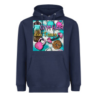 Navy gym hair don't care clasp and water bottle with glitter seamless patte Heavyweight Hoodie - BundleAndBundleShop