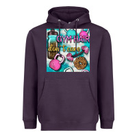 Plum gym hair don't care clasp and water bottle with glitter seamless patte Heavyweight Hoodie - BundleAndBundleShop