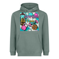 Sage gym hair don't care clasp and water bottle with glitter seamless patte Heavyweight Hoodie - BundleAndBundleShop