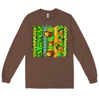 Chestnut st patricks gnomes and cloves with leopard  brushstrokes Long Sleeve Tee - Artiststas