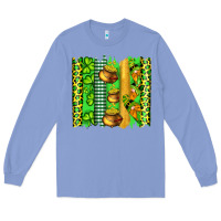 Colony Blue st patricks gnomes and cloves with leopard  brushstrokes Long Sleeve Tee - Artiststas