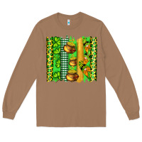Toasted Coconut st patricks gnomes and cloves with leopard  brushstrokes Long Sleeve Tee - Artiststas