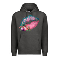 Charcoal Heather Eared Turquoise Pink Easter Lips Premium Hoodie - Bettercallsaul