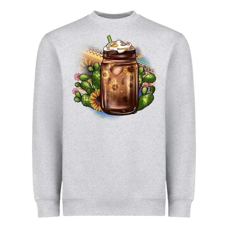Sunflower Coffee Cup Cactus Heavyweight Sweatshirt by JahusDesignShop | Teevron