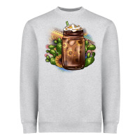 Heather Grey sunflower coffee cup cactus Heavyweight Sweatshirt - JahusDesignShop