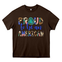 Chocolate Brown proud to be an american Heavy Core Tee - Artiststas