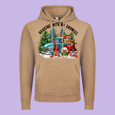 Hanging With My Gnomies Vintage Hoodie Designed By Fadigitalartstudio