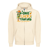 Sandshell one lucky teacher Zipper Hoodie - MaliasSmallBusiness