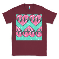 Burgundy Nursing Heart Seamless Pattern Classic Tee - BundleAndBundleShop