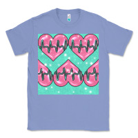 Colony Blue Nursing Heart Seamless Pattern Classic Tee - BundleAndBundleShop