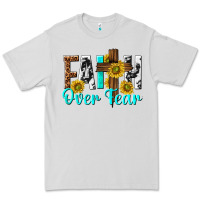 Dove Grey faith over fear Premium Tee - texasbilliewilder