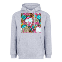 Heather Grey hair boss and hand mirror with money and leopard seamless pattern bbs Heavyweight Hoodie - BundleAndBundleShop