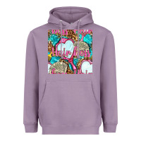 Lavender hair boss and hand mirror with money and leopard seamless pattern bbs Heavyweight Hoodie - BundleAndBundleShop