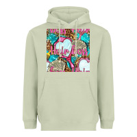 Matcha hair boss and hand mirror with money and leopard seamless pattern bbs Heavyweight Hoodie - BundleAndBundleShop